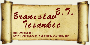 Branislav Tešankić vizit kartica